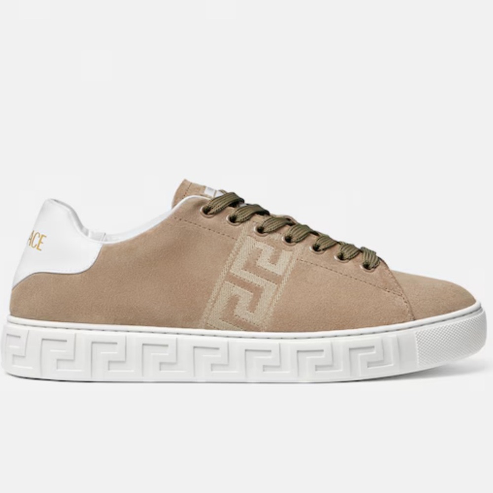 Versace Beige and White Sneakers